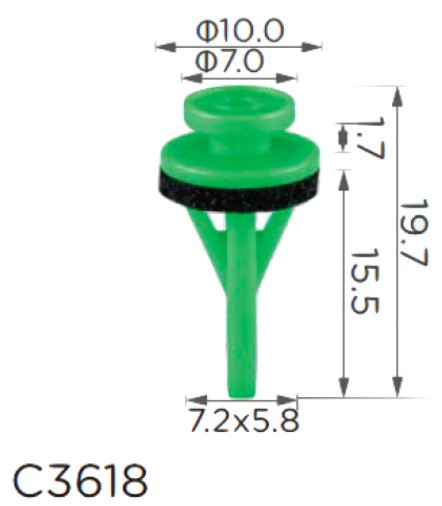 Кліпса кріплення молдингу Обшивки Mazda KD5350M38 C3618, фото 1