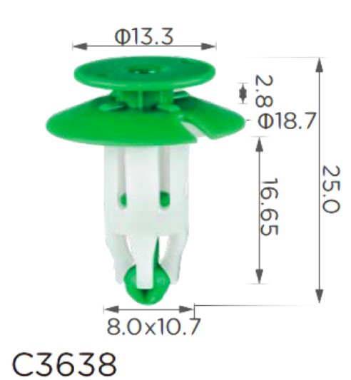 Кліпса кріплення молдингу Передня фара моторний відсік AUDI 4M0805163 C3638, фото 1