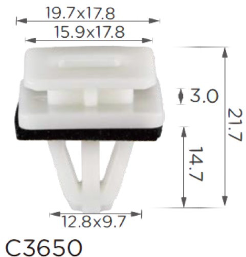 Кліпса кріплення молдингу поріг Honda ACURA C3650, фото 1