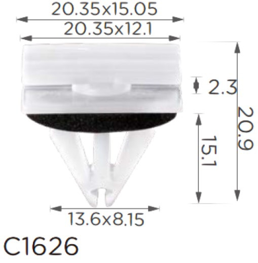 Кліпса кріплення молдингу порога FORD OPEL GM CHEVROLET (W715201S300 W715201-S300 15265) C1626, фото 1