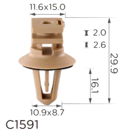 Кліпса кріплення молдингу порог BMW (51477117532 51478262533 15359) C1591, фото 1