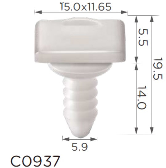Кліпса кріплення молдингу Порогів VOLKSWAGEN AUDI SEAT SKODA CHERY (191853577A 71179 15975) 0937, фото 1