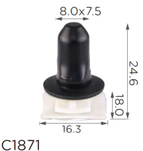 Кліпса кріплення молдингу Порогів Крило VW AUDI SEAT SKODA (3C0853585 15161) C1871, фото 1