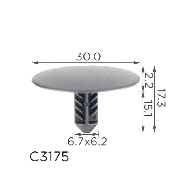 Кліпса кріплення обшивки теплошумоізоляція капота Chevrolet, Opel (11571159, 10595) (C3175), фото 1