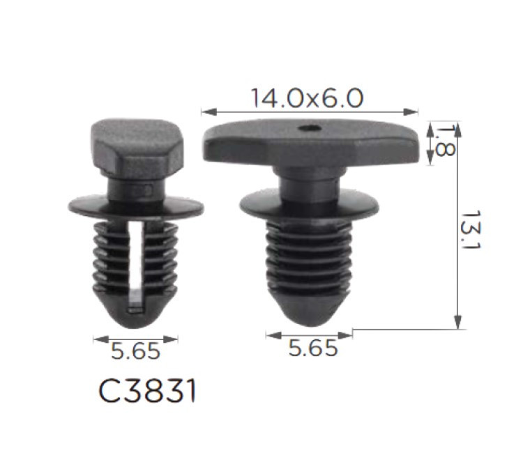 Кліпса кріплення ущільнювальної гумки капота, Volkswagen, Seat (3D0823717) (C3831), фото 1