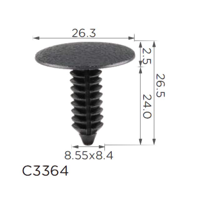 Кліпса ошивки крила тримач порогів Ford N807535S (C3364), фото 1