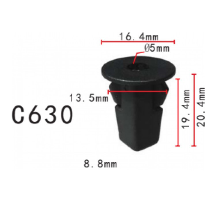 Кліпса під саморіз Ford, Chevrolet 94854203 Toyota 90189-06028 90189-06188 90189-06212 (C0630), фото 1