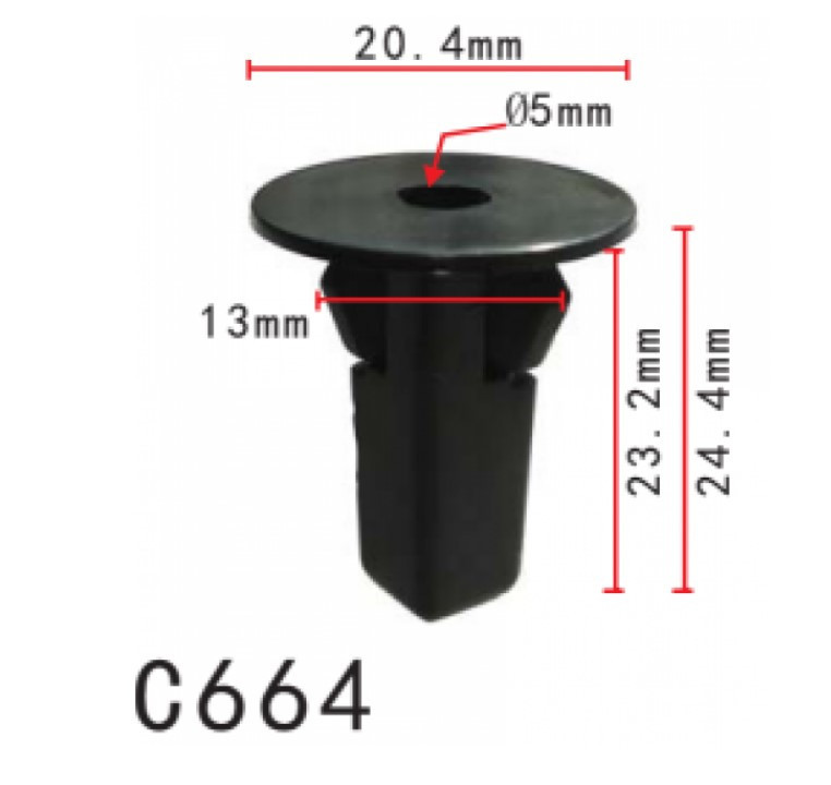 Кліпса під саморіз Toyota, Lexus, Honda, Nissan (9018906157, 90189-06157, 14236) (C0664), фото 1