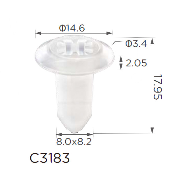 Клипса под саморез Volkswagen, Audi, Seat, Skoda, Porsche (N10318001, N-103-180-01, 14254) (C3183), фото 1