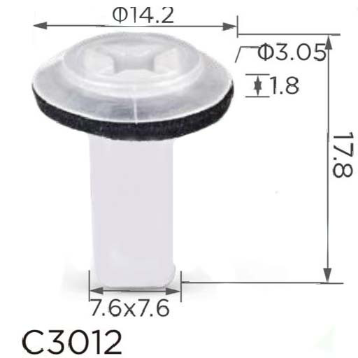 Кліпса під саморіз кузов Hyundai, Honda, Toyota (9751922000, 97519-22000, 14325) (C3012), фото 1