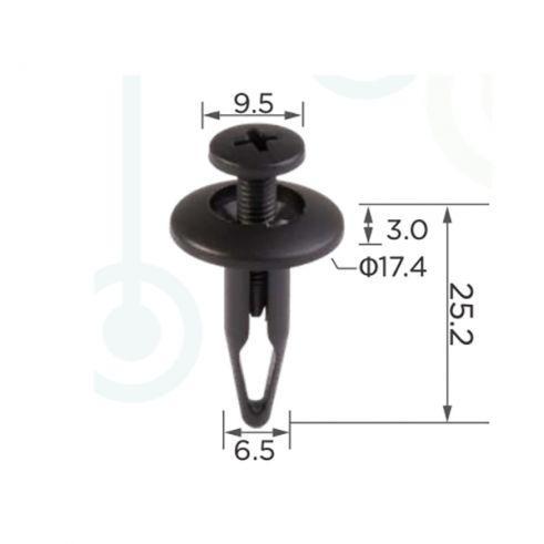 Кліпса розпірні (OEM N804570S, 20664092, 15773445, 07146971349, RYQ500070) (C46), фото 1