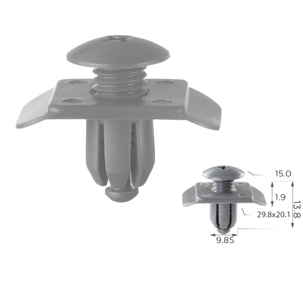 Кліпси розпірні Ford E7GZ17A Mazda Kia BF6750033 MBF6750033 (C393), фото 1