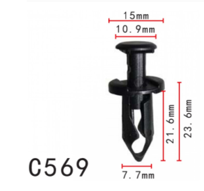 Кліпса розпірні Ford F3LY-14570-B Mitsubishi Saab Ford, Chevrolet 11561878 21075686 (C569), фото 1