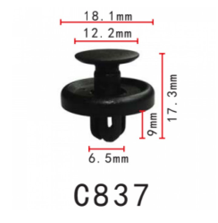 Кліпси розпірні Ford, Chevrolet 88970767 Toyota Lexus 90467-10183 Subaru 909130043 (C837), фото 1