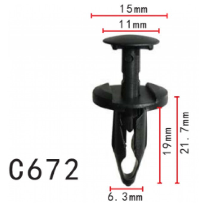 Кліпса розпірні Ford, Chevrolet, Fiat, Chrysler, Dodge, Jeep (21077123, 11820, K06509130AA) (C672), фото 1