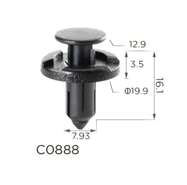 Кліпси розпірні Nissan, Renault (11296AG000, 11296-AG000, 11405) (C888), фото 1