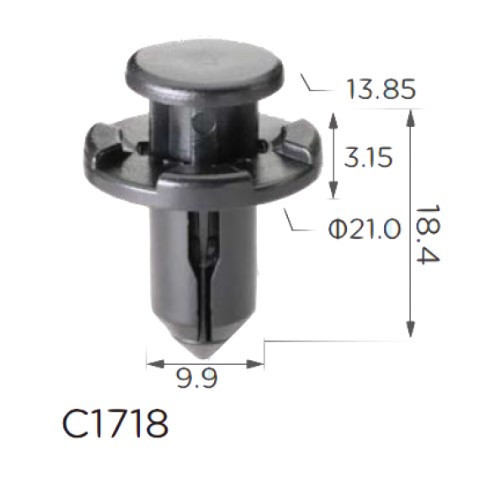 Кліпси розпірні Subaru (90914-0007, 909140007, 11408) (C1718), фото 1