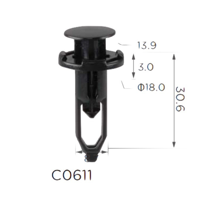 Кліпси розпірні Toyota Lexus 5216116010 5216102020 5216144010O 521610K040 (C611), фото 1