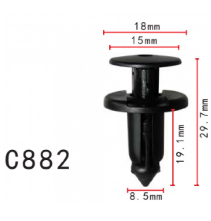 Кліпси розпірні Toyota, Lexus (7586730120, 75867-30120, 11401) (C882), фото 1
