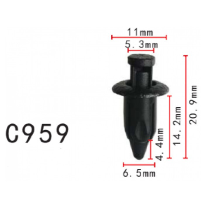 Кліпси розпірні Toyota, Lexus (9046707108C0, 90467-07108-C0, 11531) (C959), фото 1