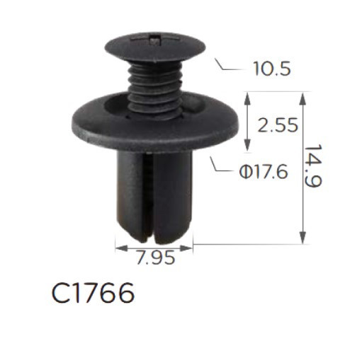 Кліпси розпірні КIA, Форд, Мазда, Форд, Шевроле, Шевроле, Фіат, Volvo, Mitsubishi 86590-28000 (C1766), фото 1