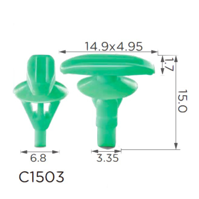 Кліпса ущільнювача дверей, капота Honda, Lexus, Toyota, Kia, Hyundai, Subaru, Mitsubishi (C1503), фото 1