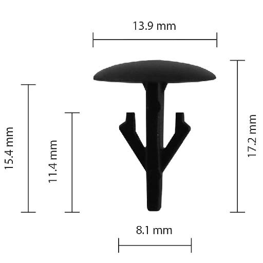 Кліпса ущільнювача капота (OEM 91501SS0003, 91501-SM4-003, 10718) (C143), фото 1