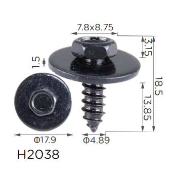 Саморіз із шайбою BMW (51718254528, 07147129160, 18803)H2038)