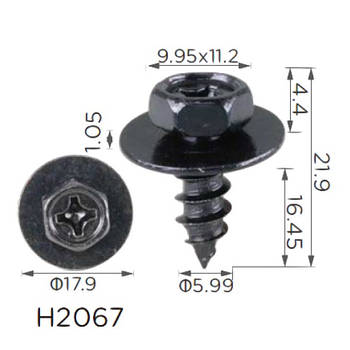 Саморіз для Toyota (18107) (H2014) H2067, Toyota