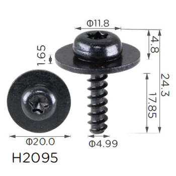 Саморіз із шайбою Volkswagen, Skoda, Seat, Audi, Ford (W708591S424, W708591-S424, N10354602, 18720)H2095)