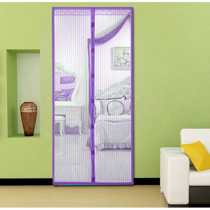 Антимоскітна сітка штора на магнітах Magic Mesh 100*210 см Фіолетова