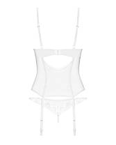 Корсет Obsessive Alissium corset & thong, XL/2XL, гнучкі кісточки, відкрита спина, стрінги в комплек, фото 2