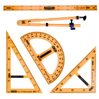 Набір вимірювальних предметів 5 пр. Zibi для шкільної дошки TEACHER ZB.5699