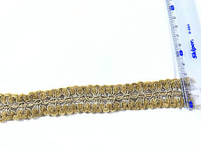 Декоративна тасьма з оксамитом колір бежевий 25 мм 
