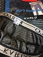 Кальсони термо чоловічі бавовна двошарові KARLO, розміри L-3XL, чорні, К101, фото 3
