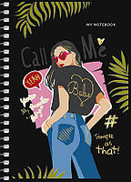 Блокнот А6 80 арк спіраль клітинка тисн фольгою STUDENT 6087 Асорті, фото 6