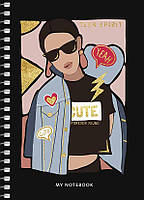 Блокнот А6 80 арк спіраль клітинка тисн фольгою STUDENT 6087 Асорті, фото 9