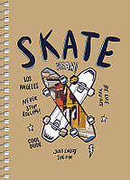 Блокнот А6 80 арк спіраль клітинка крафт обкл крем блок STUDENT 6121 Асорті, фото 7