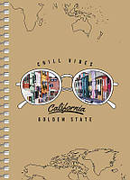 Блокнот А6 80 арк спіраль клітинка крафт обкл крем блок STUDENT 6121 Асорті, фото 8