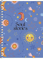 Блокнот А6 80 арк спіраль клітинка виб УФ лак STUDENT 6113 Асорті, фото 3