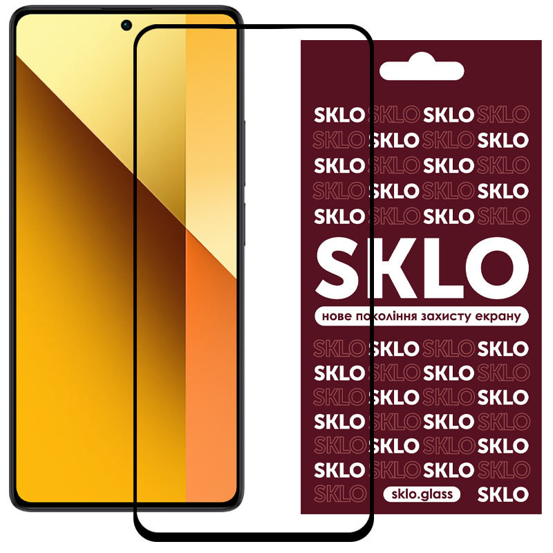 Захисне скло SKLO 3D для Xiaomi Redmi Note 13 5G/13 Pro 4G/5G / Poco M6 Pro 4G Чорний