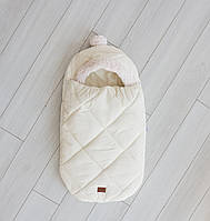 Зимовий конверт кокон для новонароджених зимовий baby 56-68 см (молоко) Kids Fantasy