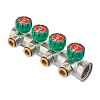 Колектор вентильний з адаптером 1"х 16х4 виходу 3/4 (ЄВРОКОНУС-ПЛОСКІСТЬ)