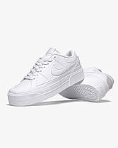 Жіночі кросівки Nike Wmns Court Legacy Lift Triple White Взуття Найк Корт Легасі білі на платформі шкіряні демісезон, фото 3