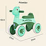 Дитяча каталка-толокар Динозаврик M 5853E з підсвіткою й музикою Зелений, фото 3