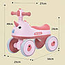 Дитяча каталка-толокар Носоріжка M 5856E з підсвіткою й музикою Рожевий, фото 2