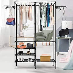 Підлогова вішалка з полицями 157х105х80см, Simple Coat Rack Double Row / Стійка для одягу з полицями та гачками