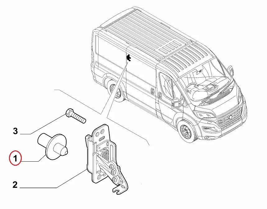 Шток замка двері верхній боковий Fiat Ducato 250, Peugeot Boxer, Citroen Jumper (06-14), 1375874080, 8503KX