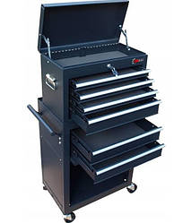 Візок шафа для інструменту сталевий Carmax CX-226 зі знімним ящиком Чорний