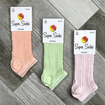 Шкарпетки жіночі бавовна сітка короткі ажурні Super Socks, арт 017, асорті 175, розмір 36-40, 017